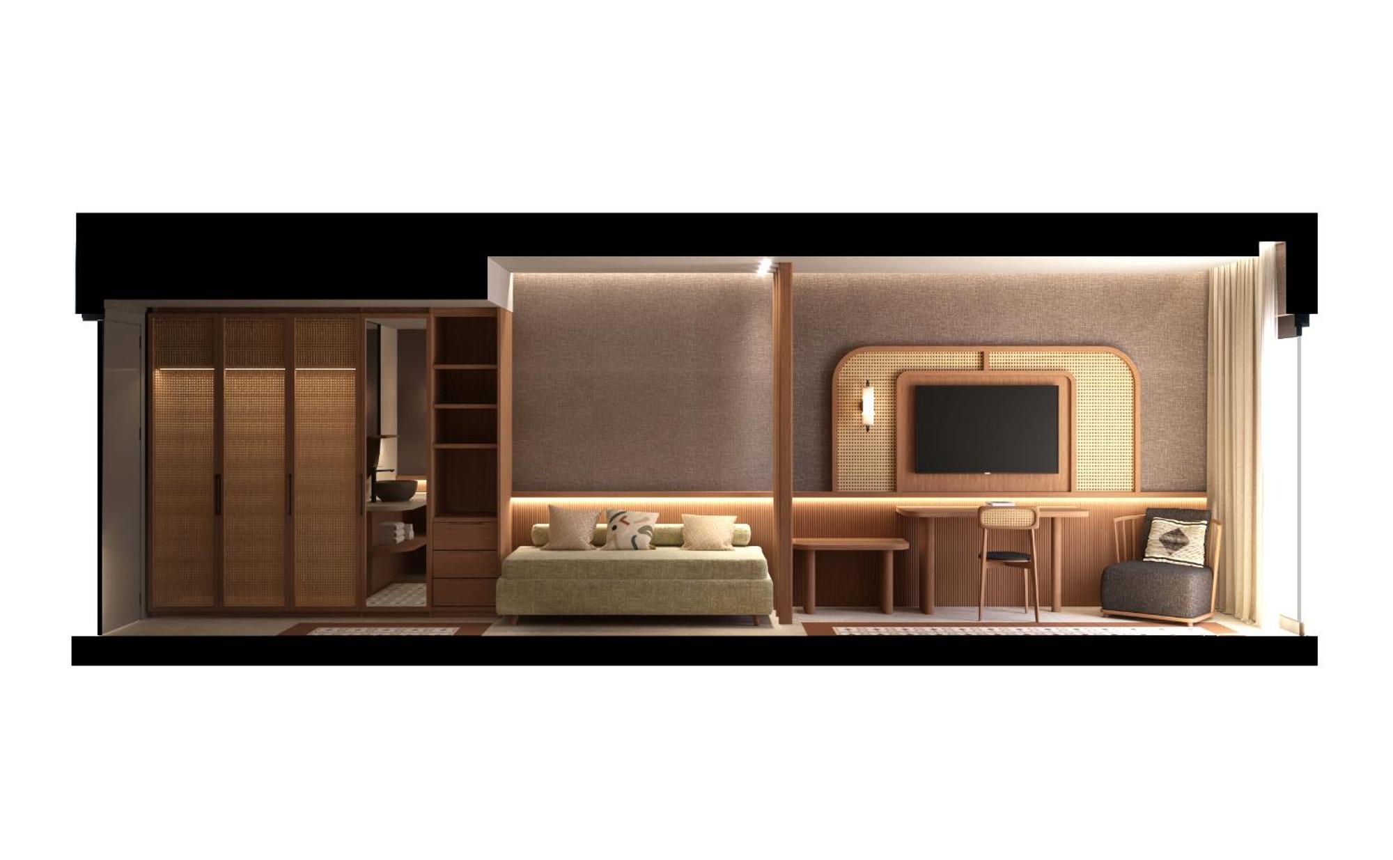 Sentido Apollo Palace Mesongí Eksteriør billede A 3D rendering of a hotel room